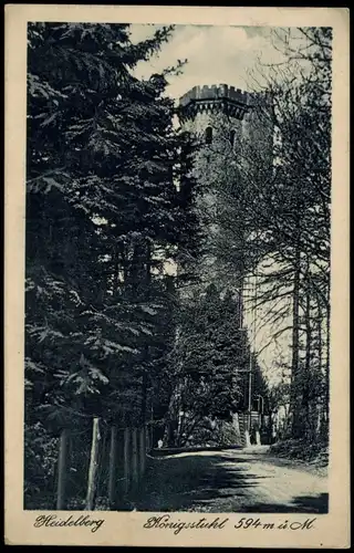 Ansichtskarte Heidelberg Köngsstuhl, Turm 1934