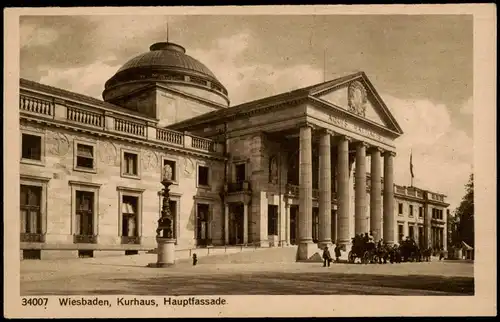 Ansichtskarte Wiesbaden Kurhaus, Hauptfassade. 1928