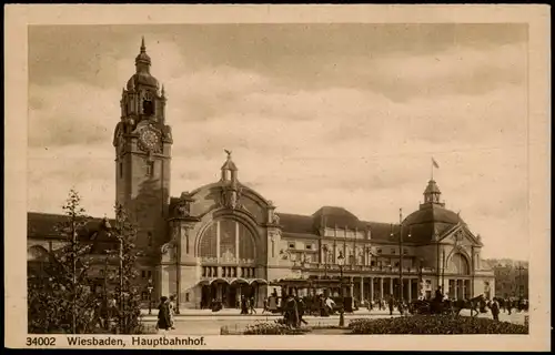Ansichtskarte Wiesbaden Hauptbahnhof 1922