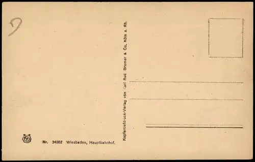 Ansichtskarte Wiesbaden Hauptbahnhof 1922