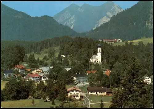 Ansichtskarte Jachenau Ortspanorama gegen Herzogstand 1980