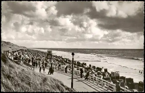 Ansichtskarte Westerland-Sylt Strand, Weg - uhr 1963