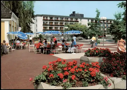 Ansichtskarte Bad Sassendorf Fußgängerzone im Zentrum; Straßen-Café 1979