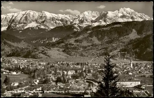 Ansichtskarte Garmisch-Partenkirchen Blick auf die Stadt 1958