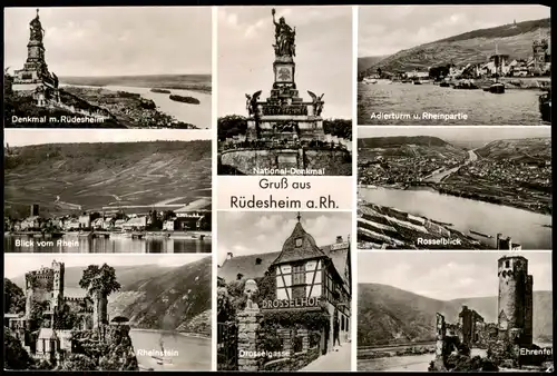 Rüdesheim (Rhein) Stadtteilansichten u. Umlandansichten mit Rhein 1960