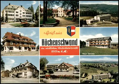 Höchenschwand Mehrbild-AK   Kurhotel Alpenblick, Haus Christa Kurheimen 1990