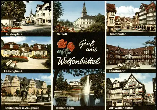 Wolfenbüttel  Harztorplatz Stadtmarkt Schloßplatz u.Zeughaus Wallanlagen 1980