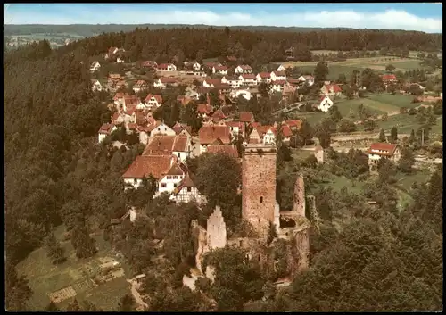 Bad Teinach-Zavelstein ZAVELSTEIN im Schwarzwald v. Flugzeug aus 1982