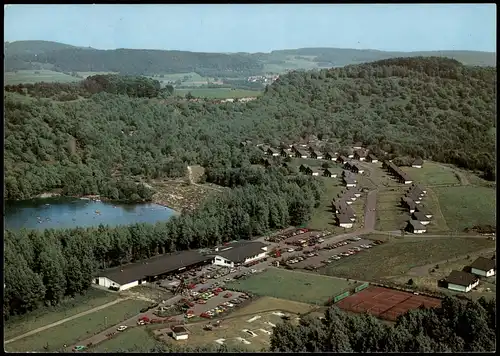 Ansichtskarte Frielendorf FERIENWOHNPARK AM SILBERSEE v. Flugzeug aus 1986