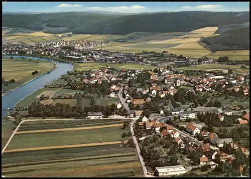 Ansichtskarte Lippoldsberg Luftbild Luftaufnahme; Ort im Weserbergland 1970
