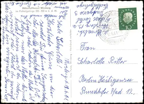 Wirsberg (Oberfranken) Mehrbildkarte mit 3 Ortsansichten u.a. Freibad 1961