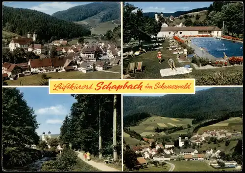 Bad Rippoldsau-Schapbach Mehrbildkarte Schapbach Schwarzwald u.a. Freibad 1970