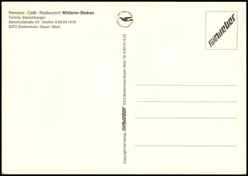 Bodenmais Pension Café Restaurant Wilderer-Stuben Mehrbildkarte 1980