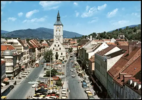 Ansichtskarte Deggendorf Stadtplatz aus der Vogelschau-Perspektive 1989