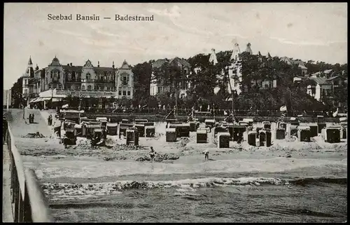 Bansin-Heringsdorf Usedom Strand, Straße, Villen und Hotels 1914