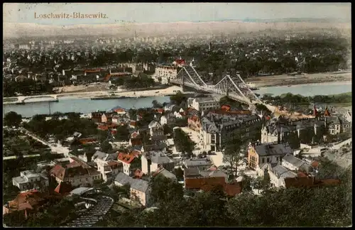 Ansichtskarte Loschwitz-Dresden Platz - Blick auf Blasewitz 1914