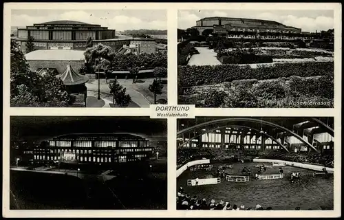 Ansichtskarte Dortmund Westfalenhalle 4 Bild Nacht, Springreitturnier 1940