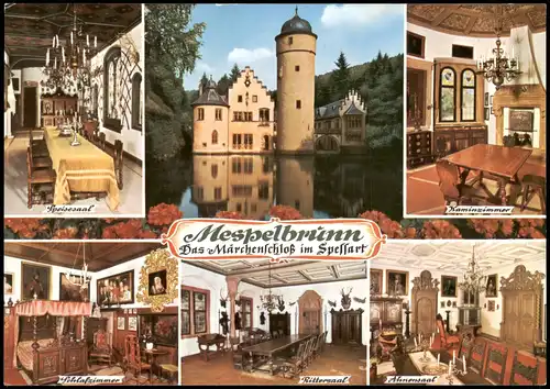 Mespelbrunn Mehrbildkarte Ansichten des Märchenschloß im Spessart 1980