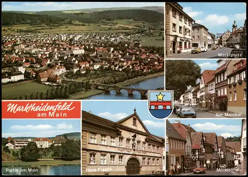 Marktheidenfeld Mehrbild-AK  Luftaufnahme Marktplatz Mainkai, Mitteltorstr 1980