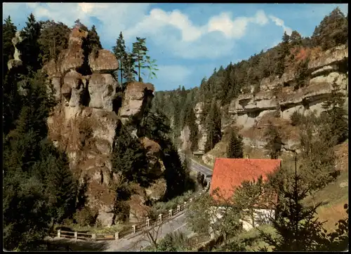 .Bayern Felsenpartie bei Schüttersmühle in der Fränkischen Schweiz 1968