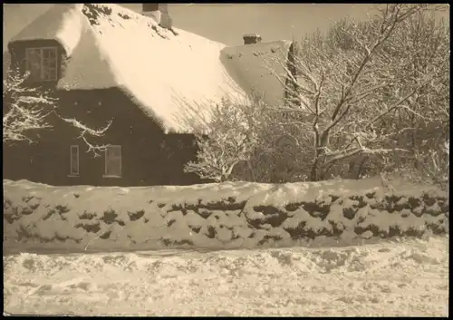 Ansichtskarte Sylt Insel Sylt verschneites Wohnhaus 1956