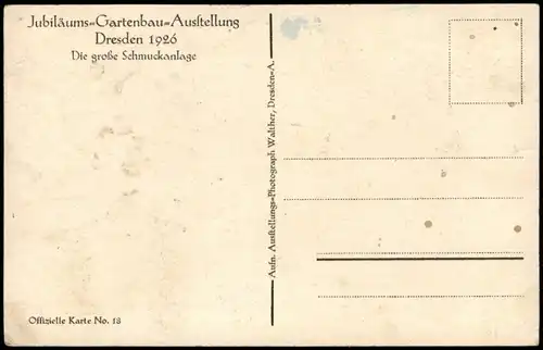 Ansichtskarte Dresden Gartenbau-Ausstellung, Schmuckanlage 1927