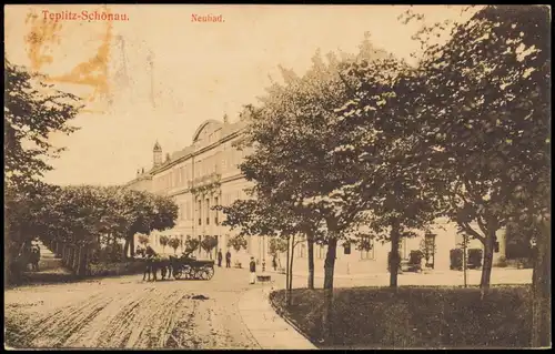 Postcard Teplitz-Schönau Teplice Neubad, Straße 1916