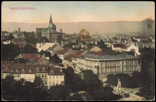 Postcard Teplitz-Schönau Teplice Straßenblick, Stadt 1911