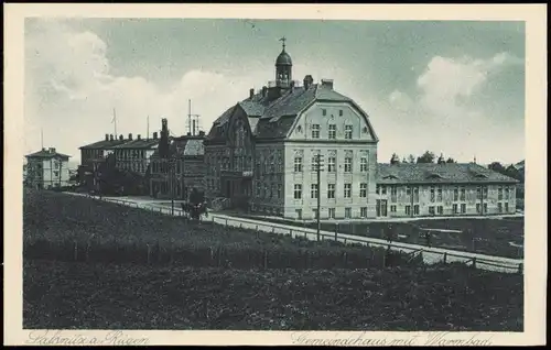 Ansichtskarte Sassnitz Straßenpartie, Gemeindehaus 1927