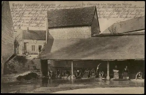.Frankreich France typische französische Eigenarten waschen am Dorfplatz 1915
