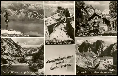 Ansichtskarte Grainau Zugspitz-Besteigung durchs Reintal (Mehrbildkarte) 1964