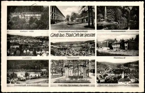 Ansichtskarte Bad Orb Mehrbildkarte mit 9 Ortsansichten 1965