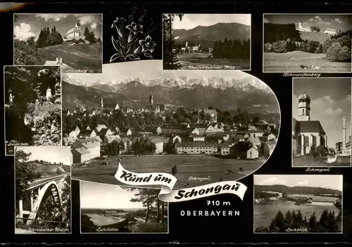 Ansichtskarte Schongau Mehrbildkarte "Rund um Schongau Oberbayern" 1970