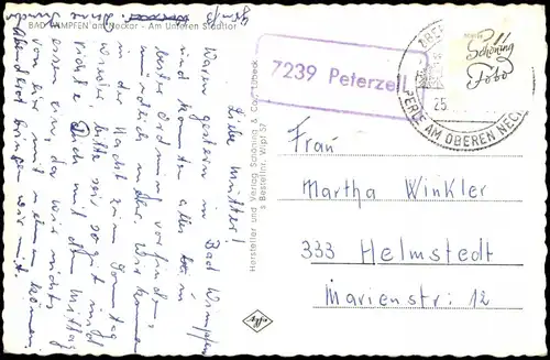 Ansichtskarte Bad Wimpfen Partie am Unteren Stadttor 1960