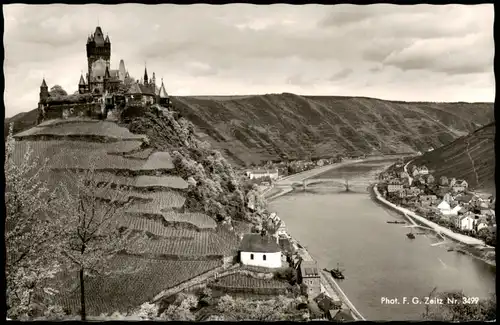 Ansichtskarte Cochem Kochem An der Mosel Cochen mit Burg Cochem 1960