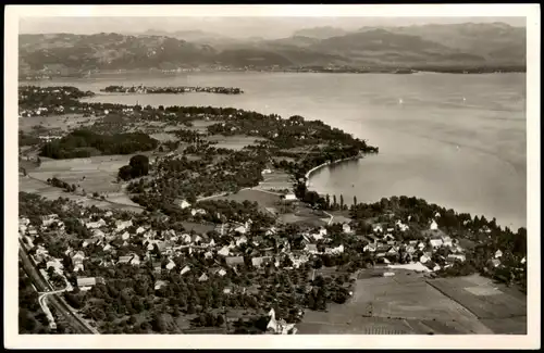 Ansichtskarte Wasserburg am Bodensee Luftbild Bodenseee vom Flugzeug aus 1955