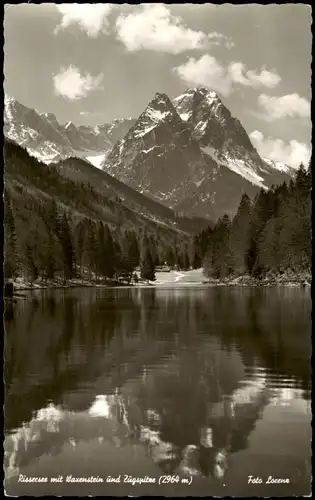 Garmisch-Garmisch-Partenkirchen Panorama mit Waxenstein und Zugspitze 1957