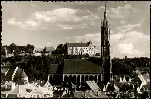 Ansichtskarte Landshut Panorama-Ansicht Blick Martinskirche 1954