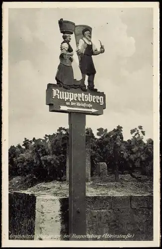 Ansichtskarte Ruppertsberg (Pfalz) Geschnitzte Wegweiser 1932
