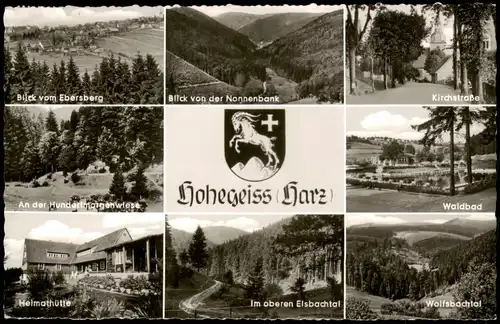 Hohegeiß-Braunlage Mehrbildkarte Harz Ortsansichten u. Umland-Ansichten 1961