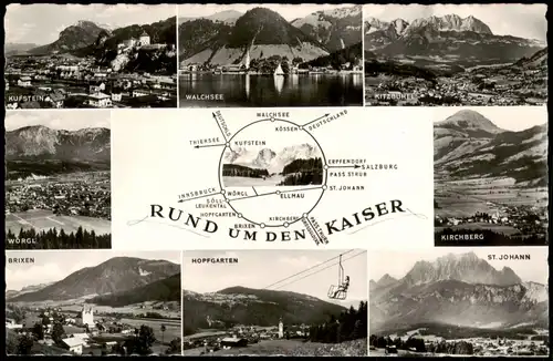 Ansichtskarte Kufstein Mehrbild-AK Umlandansichten "Rund um den Kaiser" 1960