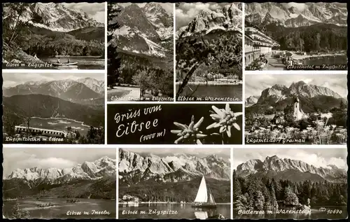 Garmisch-Partenkirchen Mehrbildkarte mit vielen Eibsee Fotoansichten 1960