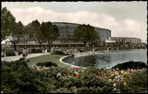 Dortmund Teichanlage an der Westfalenhalle (Colorfotokarte) 1959