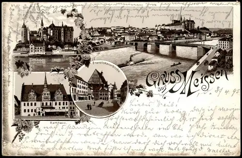 Ansichtskarte Litho AK Meißen Stadt, Burg, Rathaus 1896