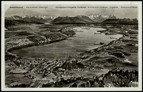 Ansichtskarte Starnberg Starnberger See - Vogelschau 1932