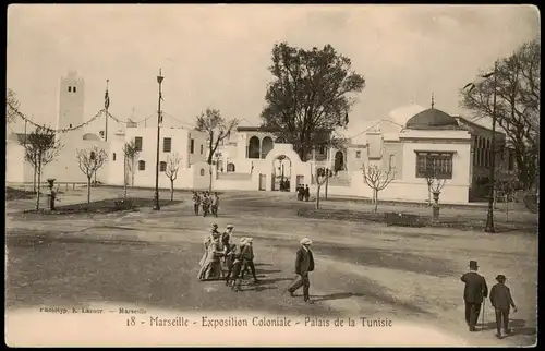 CPA Marseille EXPO Palais de la Tunisie 1922