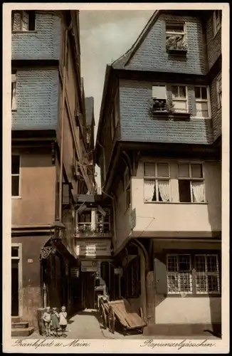 Frankfurt am Main Rapunzelgässchen, Kinder colorierte Karte 1922