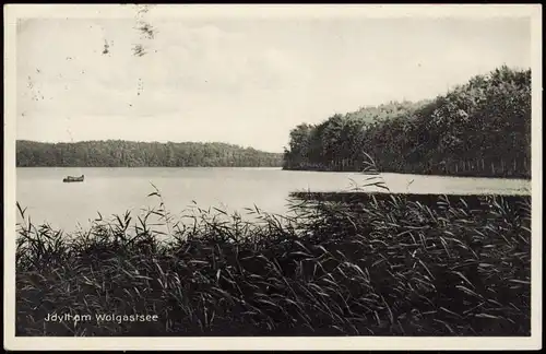 Ansichtskarte Korswandt Idyll Wolgastsee 1935  gel. Landpoststempel Corswandt