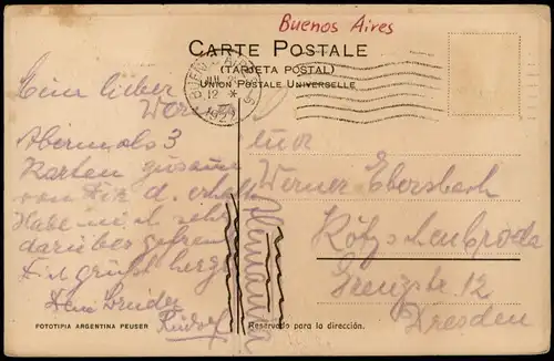 Postcard Buenos Aires El Puerto, Dique Nº 2 Hafen - Stimmungsbild 1929