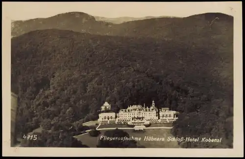 Ansichtskarte Döbling-Wien Luftbild Kobenzl Hübners Schloß 1935